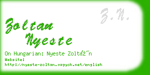 zoltan nyeste business card